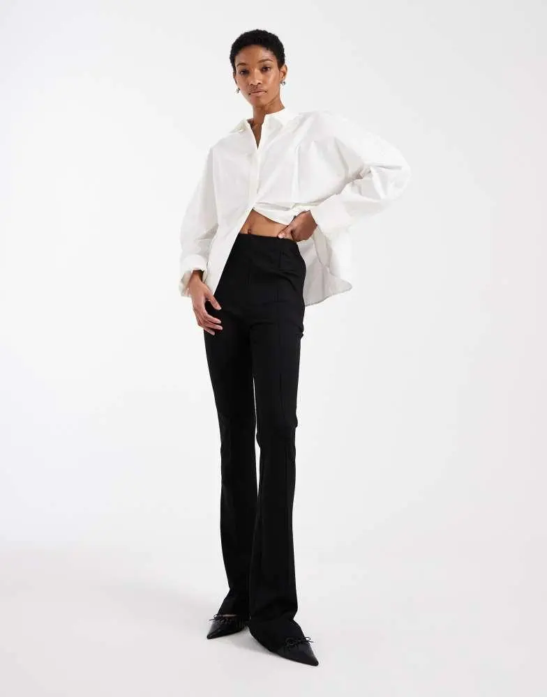 ASOS ASOS DESIGN Tall tailored skinny ponte trousers with split in black
