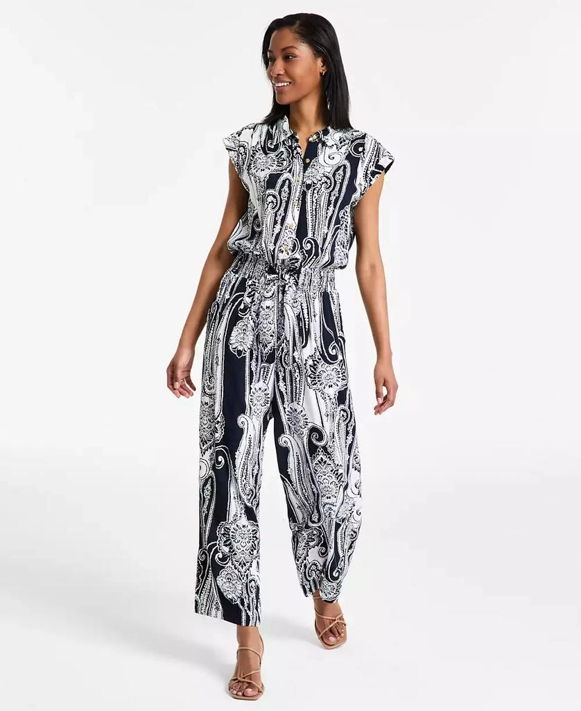 Nautica Jeans Women's Paisley Shirt Jumpsuit 1