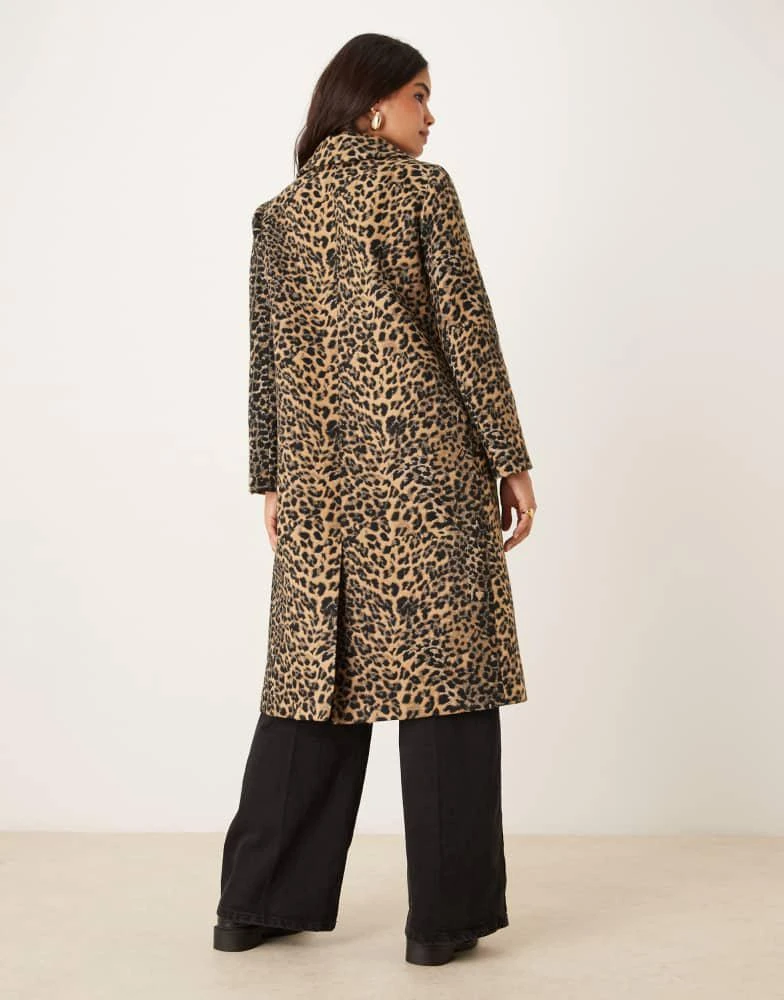 Mango Mango wool mix tailored maxi coat in leopard print 4