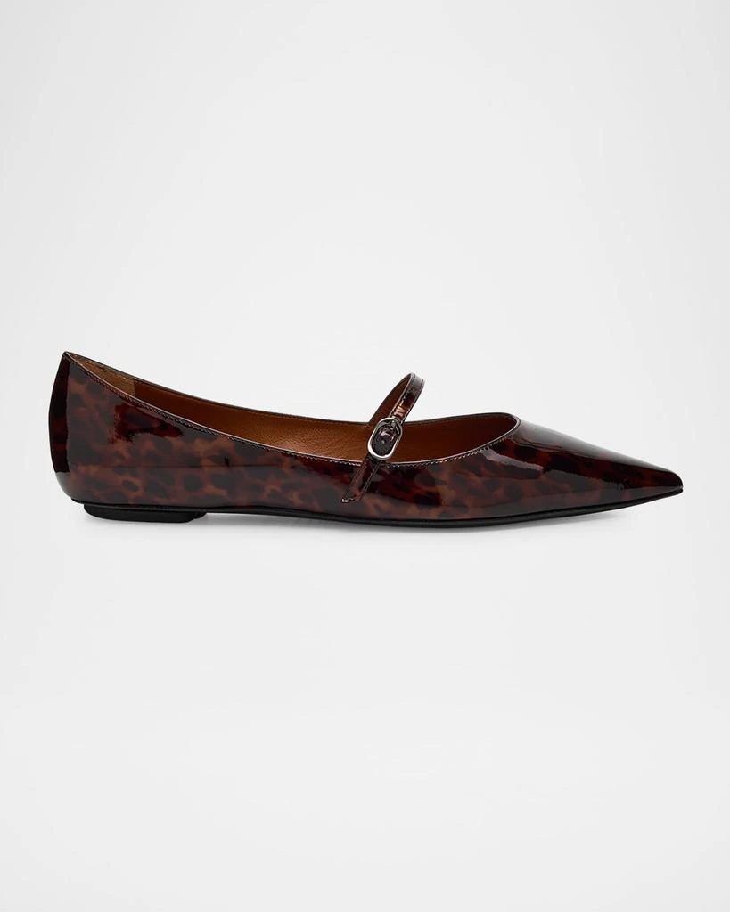Stuart Weitzman Emilia Tortoise Patent Leather Mary Jane Ballerina Flats 1