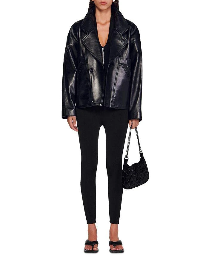 Sandro Clem Oversized Leather Jacket 7