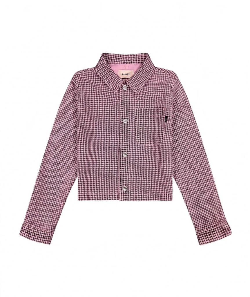 DL1961 Girls Houndstooth Manning Jacket In Pink