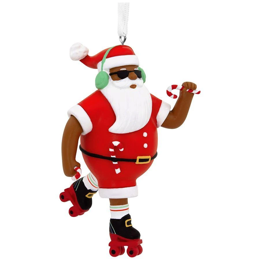 Hallmark Mahogany Roller Skating Black Santa Claus Christmas Ornament 1