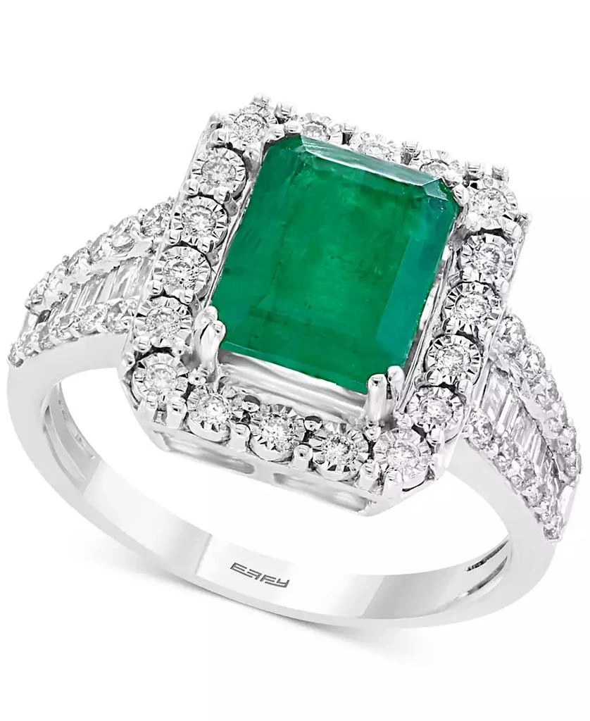 Effy EFFY® Emerald (2-1/5 ct. t.w.) 
Diamond (1/2 ct. t.w.) Ring in 14k White Gold 
14k Yellow Gold