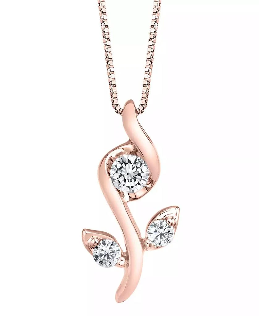 Sirena 1/0 ct. t.w.Diamond Rose Pendant in 14k White, Yellow or Rose Gold