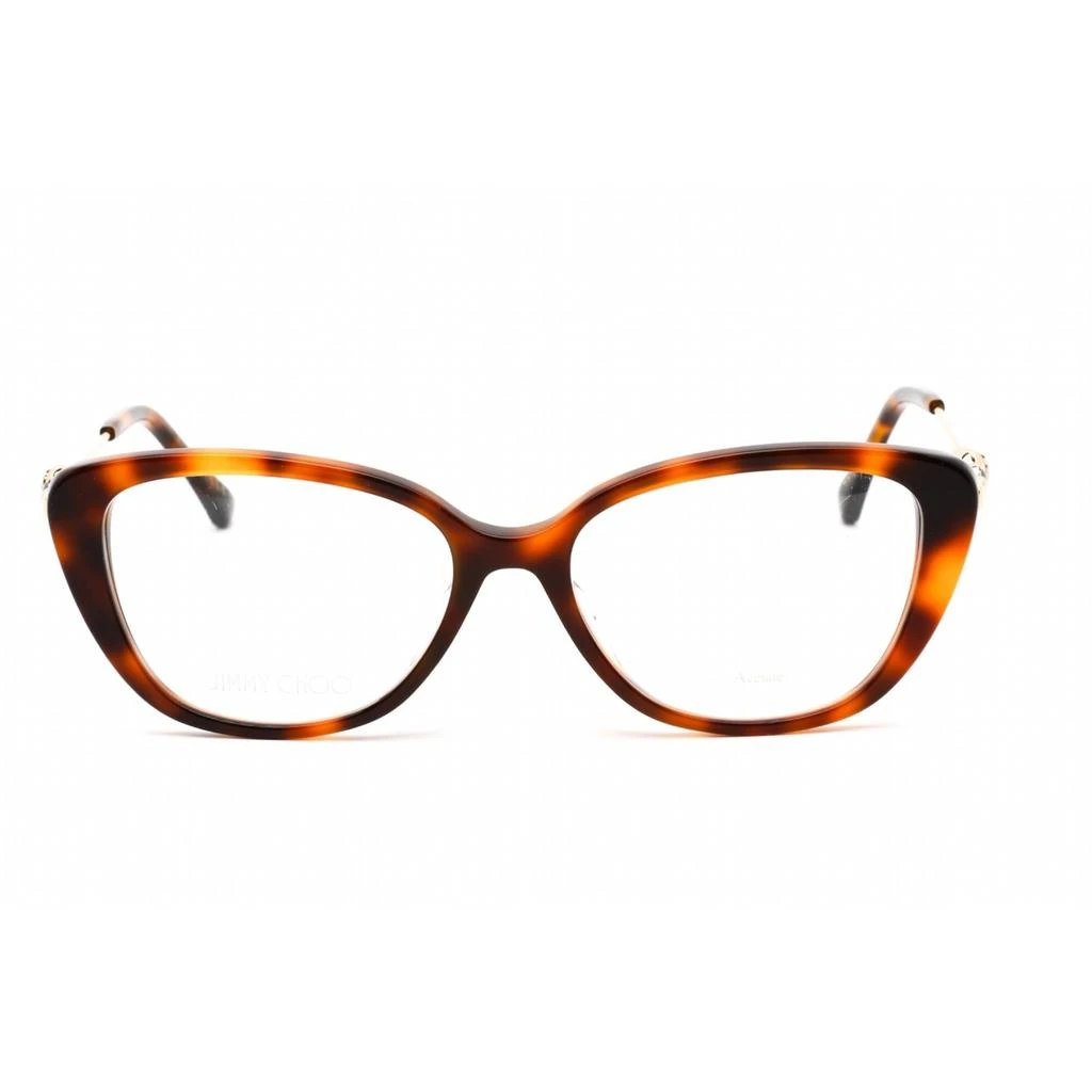 Jimmy Choo Jimmy Choo Women's Eyeglasses - Cat Eye Havana Acetate/Metal Frame | JC337/G 0086 00 2