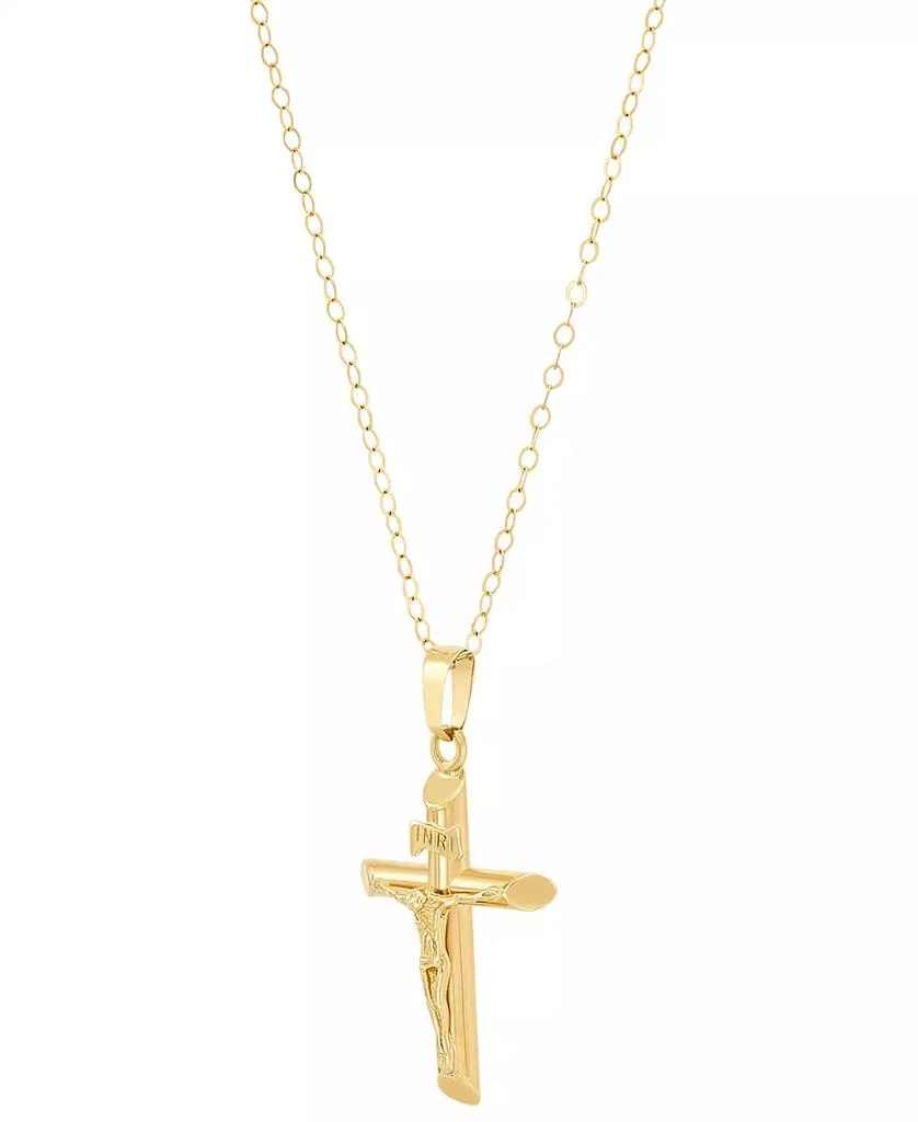 Macy's Children's Crucifix Cross Pendant Necklace in 14K Yellow Gold 2