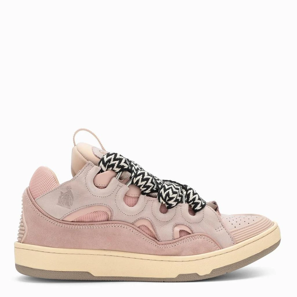 Lanvin Pink Leather Curb Sneakers 1