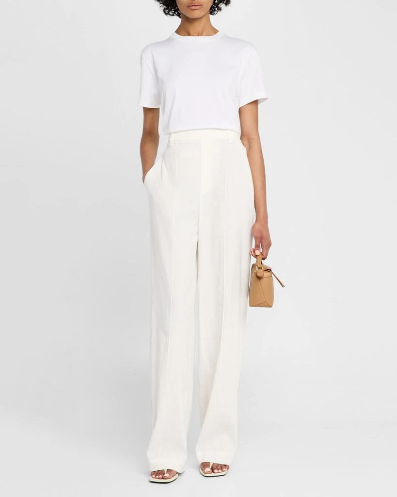Vince High-Rise Pull-On Linen Pants 2