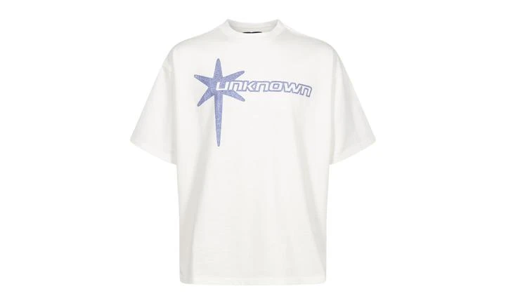Unknown UK Unknown UK White and Blue Star Logo Tee 1