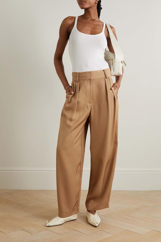 BY MALENE BIRGER Piscali pleated satin wide-leg pants