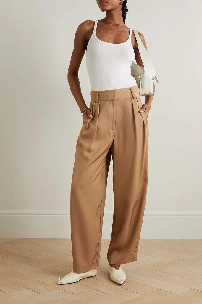 BY MALENE BIRGER Piscali pleated satin wide-leg pants 2