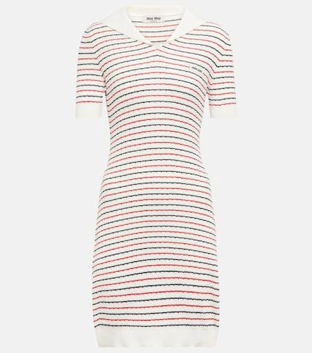 Miu Miu Striped cotton minidress - Dresses & Skirts - Free Shipping -  BeyondStyle