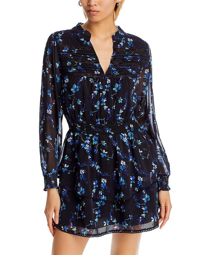 AQUA V Neck Long Sleeved Floral Print Dress - 100% Exclusive