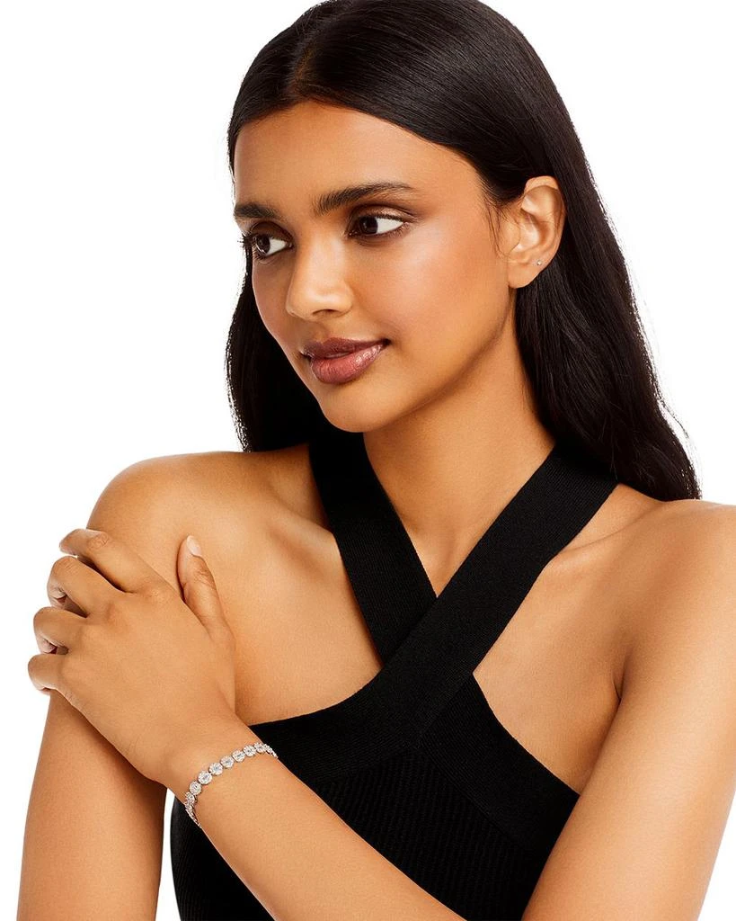 Bloomingdale
s Diamond Round 
Baguette Halo Link Bracelet in 14K White Gold, 5.0 tcw 2