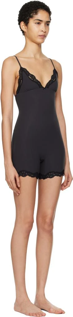 SKIMS Black Fits Everybody Lace Triangle Onesie Jumpsuit 2