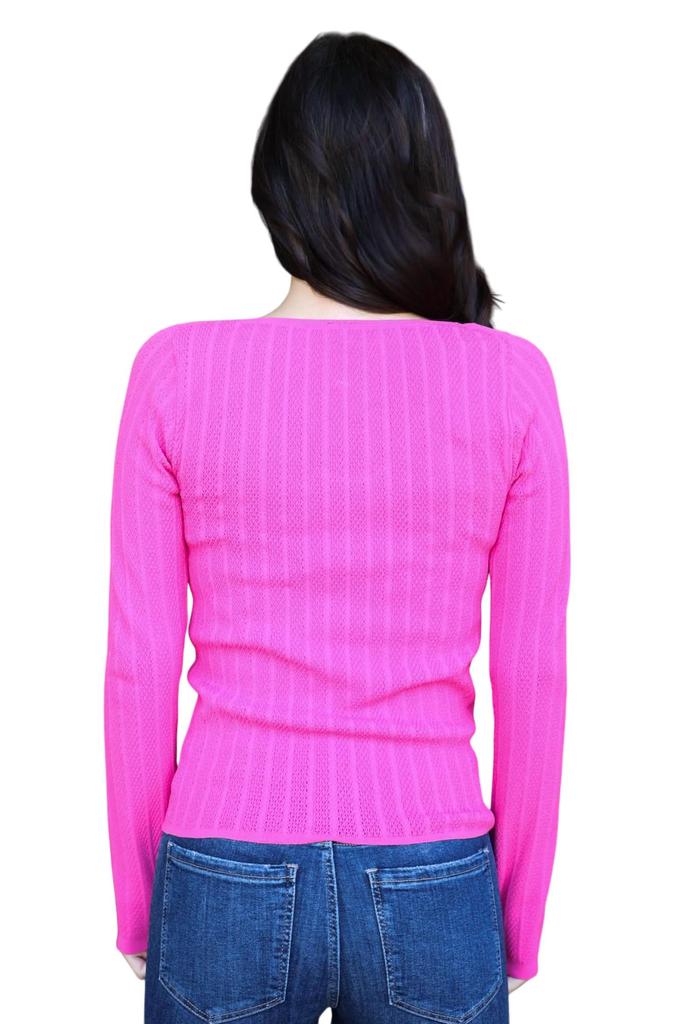 SCALA Scala - Lace Long Sleeve U-neckline Top