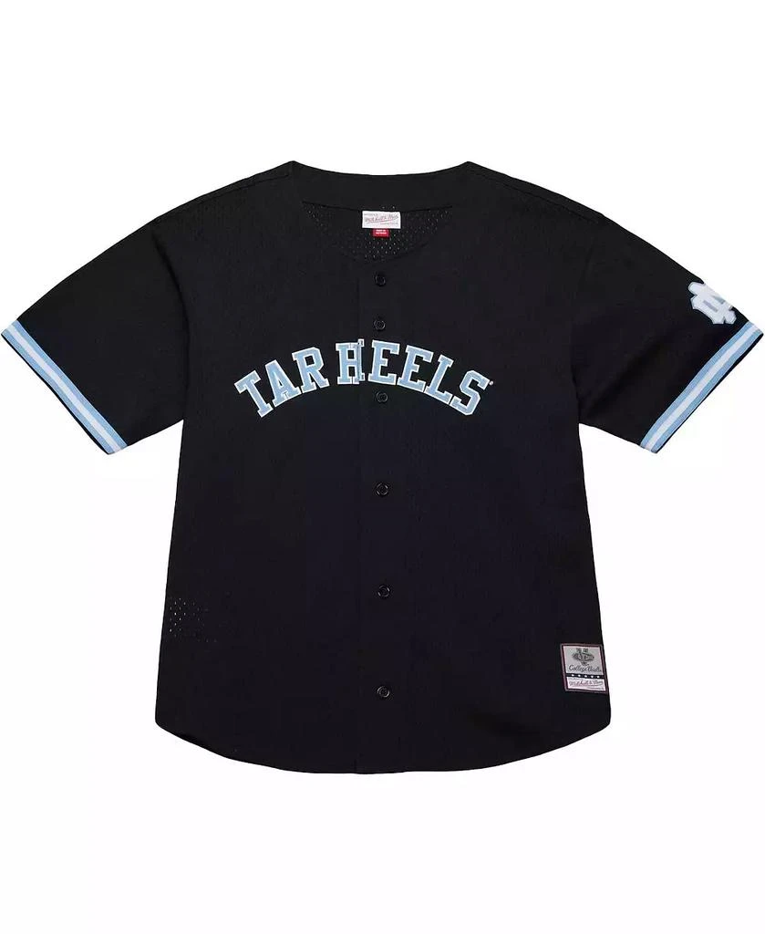 Mitchell & Ness Men's Black North Carolina Tar Heels On The Clock Full-Button Fashion Jersey 2