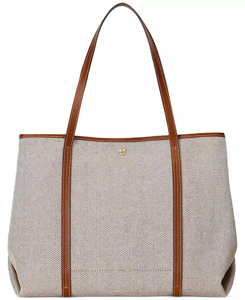 Ralph Lauren Emerie Canvas and Leather Extra Large Tote 2