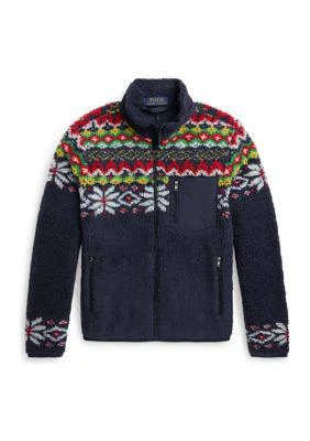 Ralph Lauren Lauren Childrenswear Boys 8 20 Fair Isle Teddy Fleece Jacket 1
