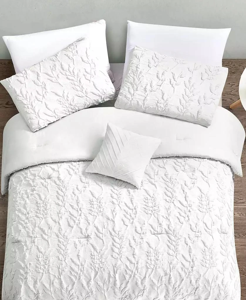 Rachel Roy Jacquard Puckered Botanical 4-Pc. Comforter Set 3