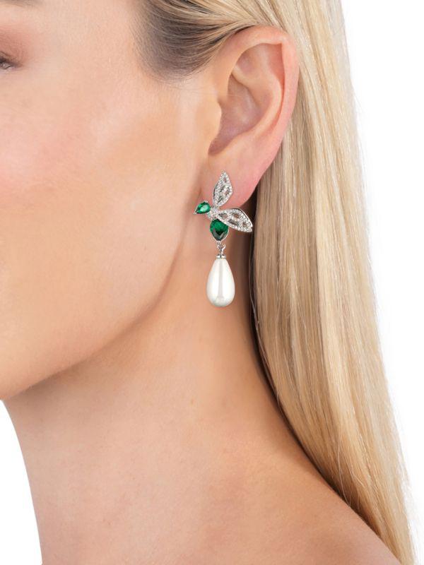 Eye Candy LA Luxe Azadeh Cubic Zirconia & Glass Pearl Drop Earrings