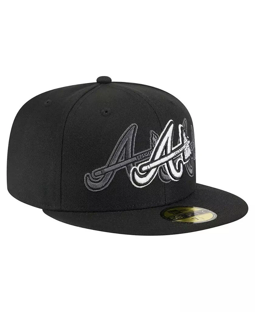 New Era Men
s Black Atlanta Braves Tri-Hit 59FIFTY Fitted Hat 3