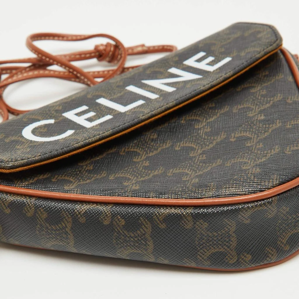 Celine Celine Tan Triomphe Canvas and Leather Triangle Crossbody Bag 11