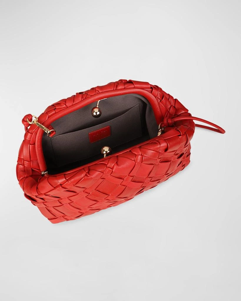 Rafe Aya Frame Woven Leather Clutch Bag 3