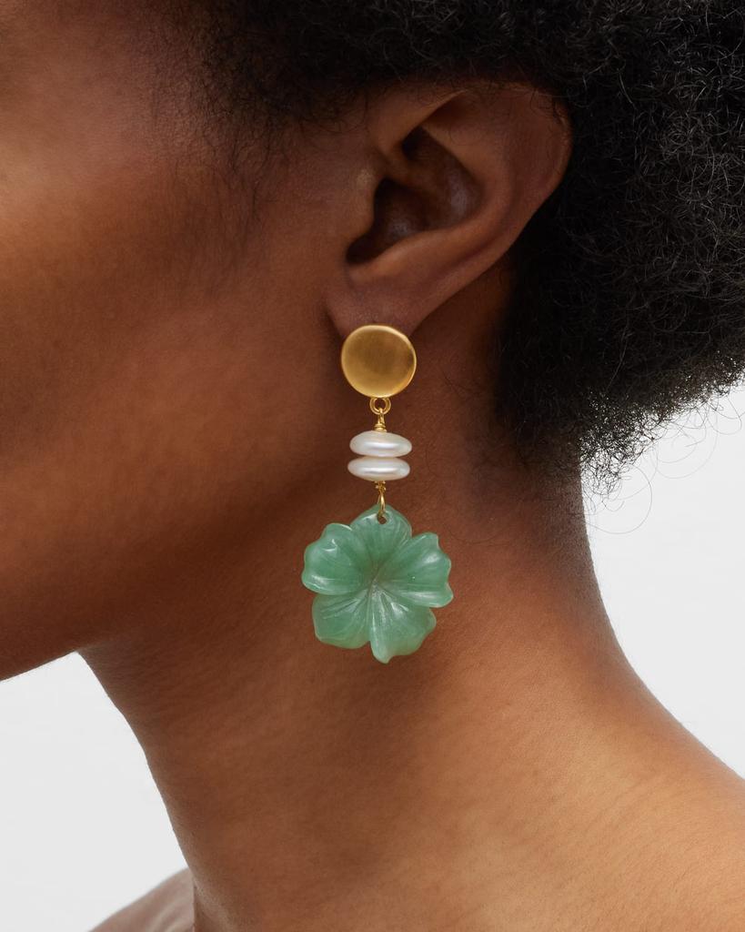 NEST Jewelry Jade Aventurine Flower Drop Earrings