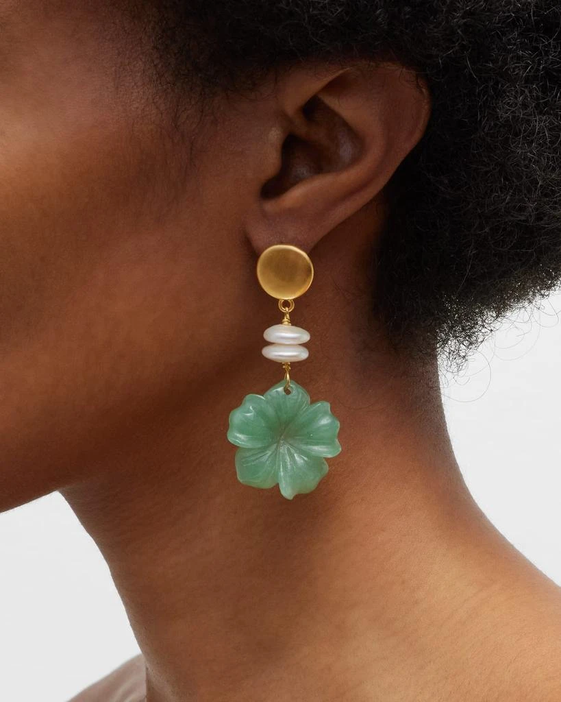 NEST Jewelry Jade Aventurine Flower Drop Earrings 2
