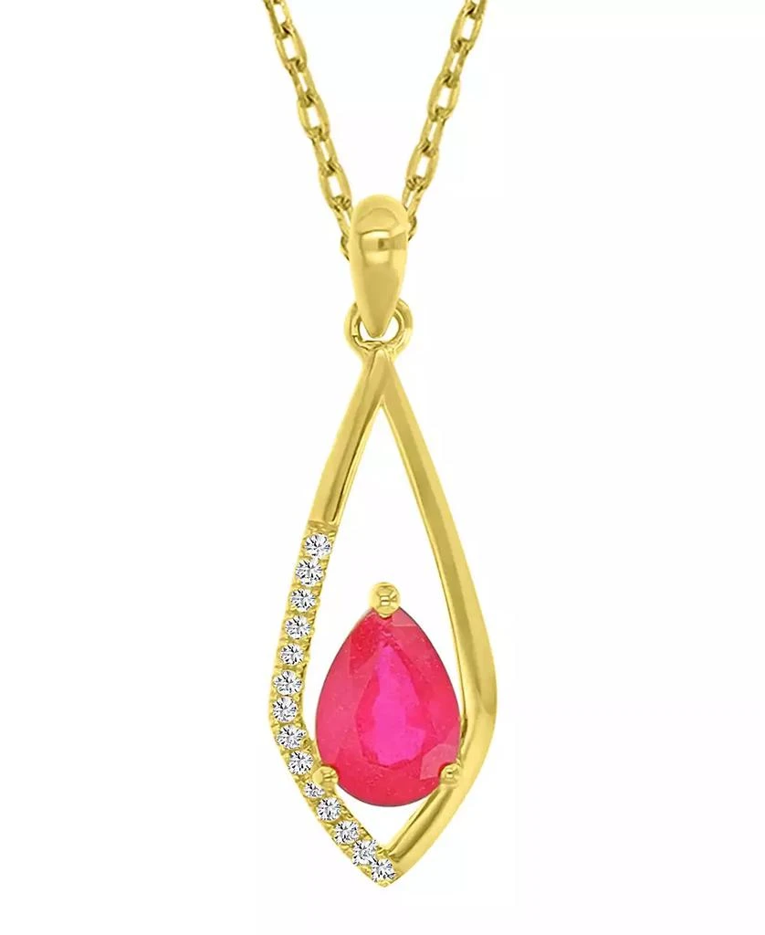 Macy
s Diamond (0.042 ct. t.w.)
Ruby (0.75 ct. t.w.) Pendant Necklace in 10k Yellow Gold