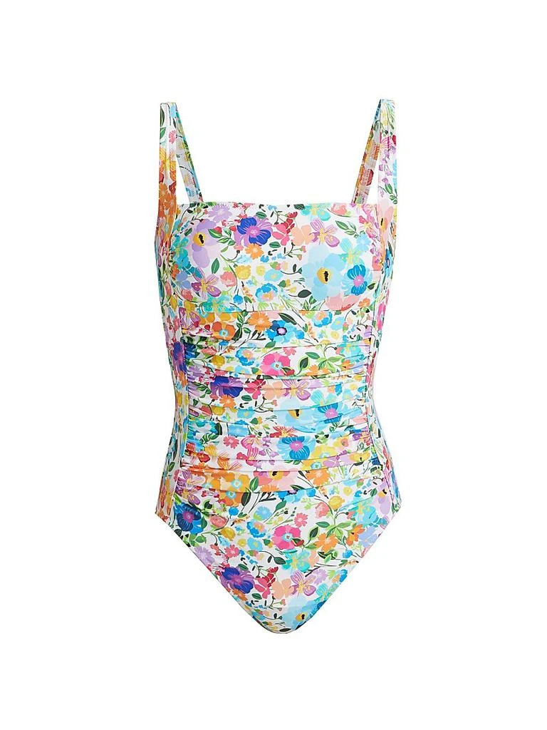 Johnny Was Wild Bloom Ruched One-Piece Swim Suit 1