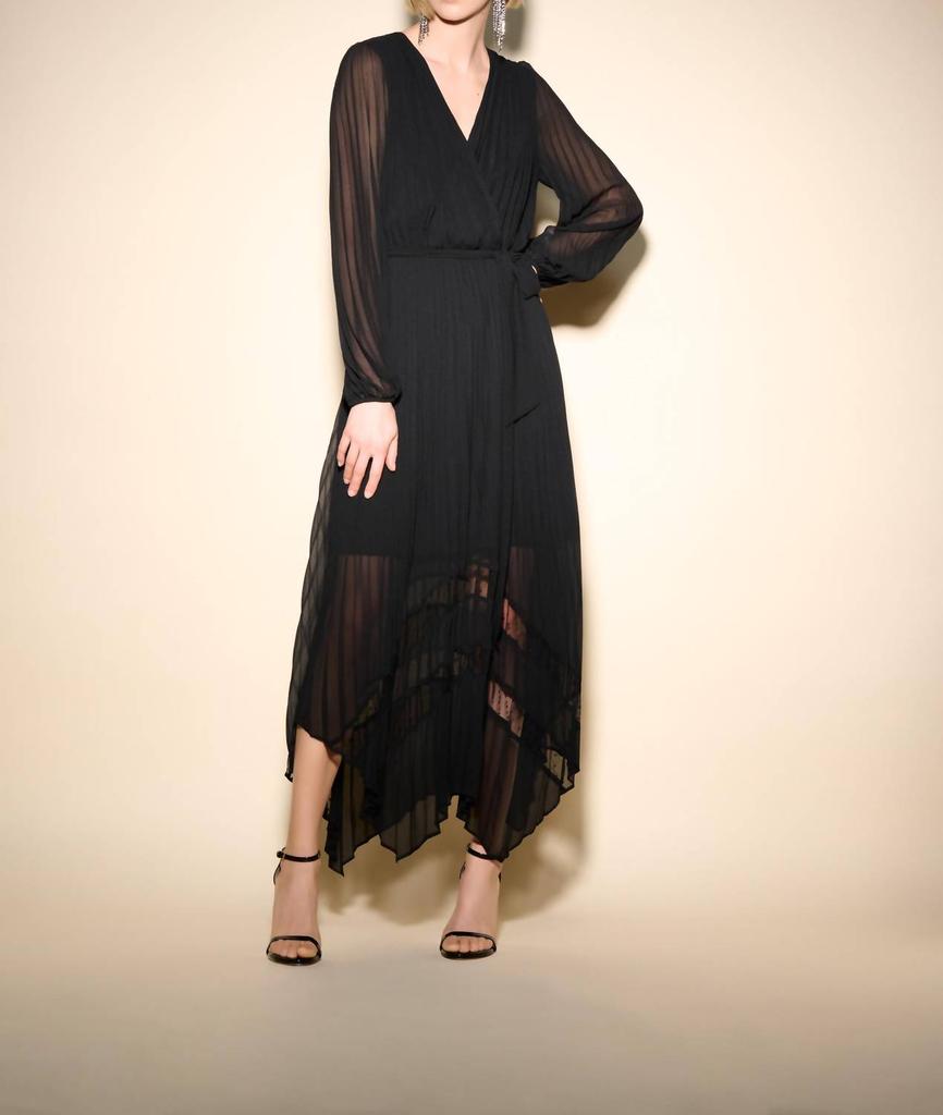 JOSEPH RIBKOFF Joseph Ribkoff - Mesh Chiffon Flounce Dress