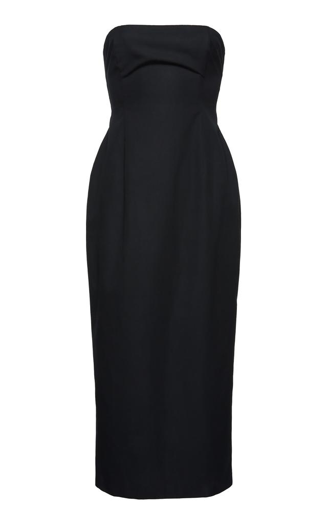 Magda Butrym Magda Butrym - Sculpted Strapless Cotton Midi Dress - Black - FR 38 - Moda Operandi
