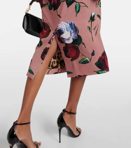 Dolce 
Gabbana Floral silk-blend charmeuse midi skirt 5
