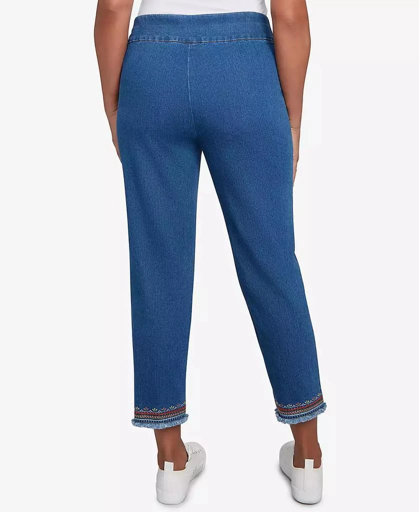 Alfred Dunner Petite El Paso Border Fringe Denim Ankle Pants 3