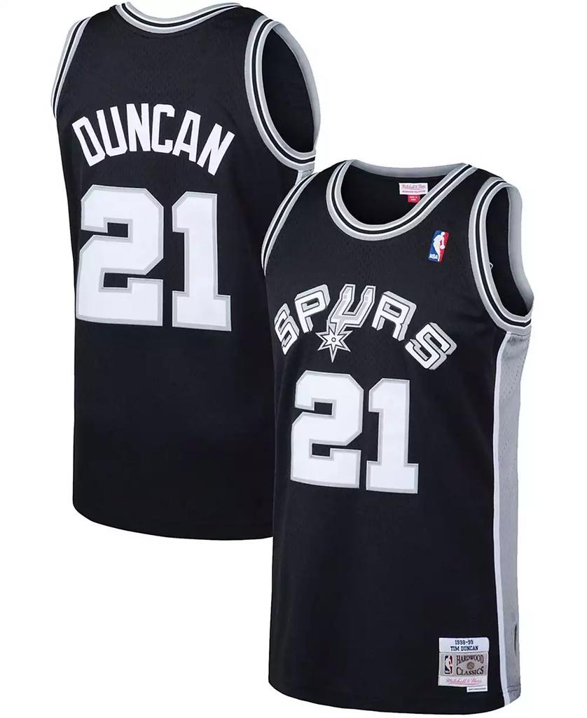 Mitchell and Ness Men's Tim Duncan Black San Antonio Spurs 1998-99 Hardwood Classics Swingman Jersey