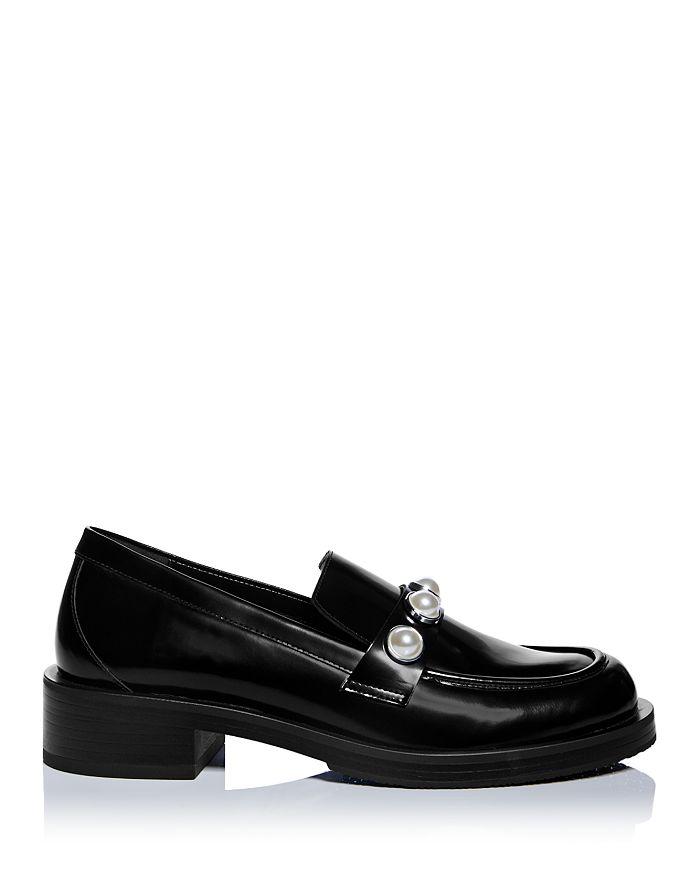 Stuart Weitzman Women's Portia Bold Slip On Embellished Loafer Flats