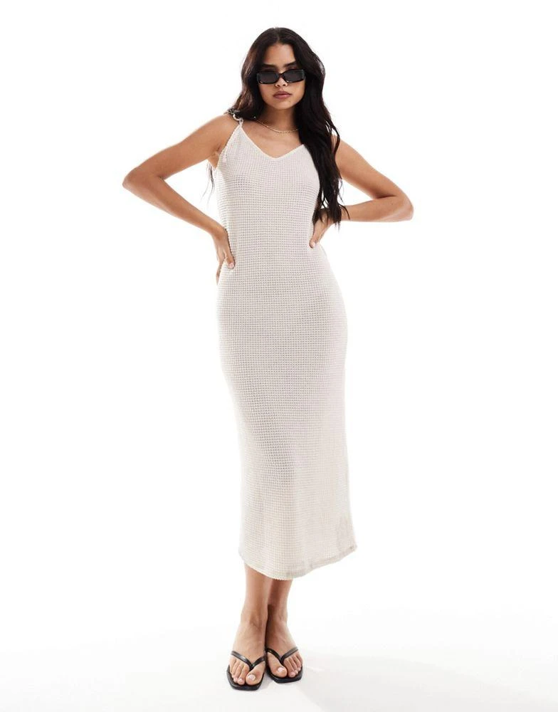VERO MODA Vero Moda textured jersey maxi dress in cream 1
