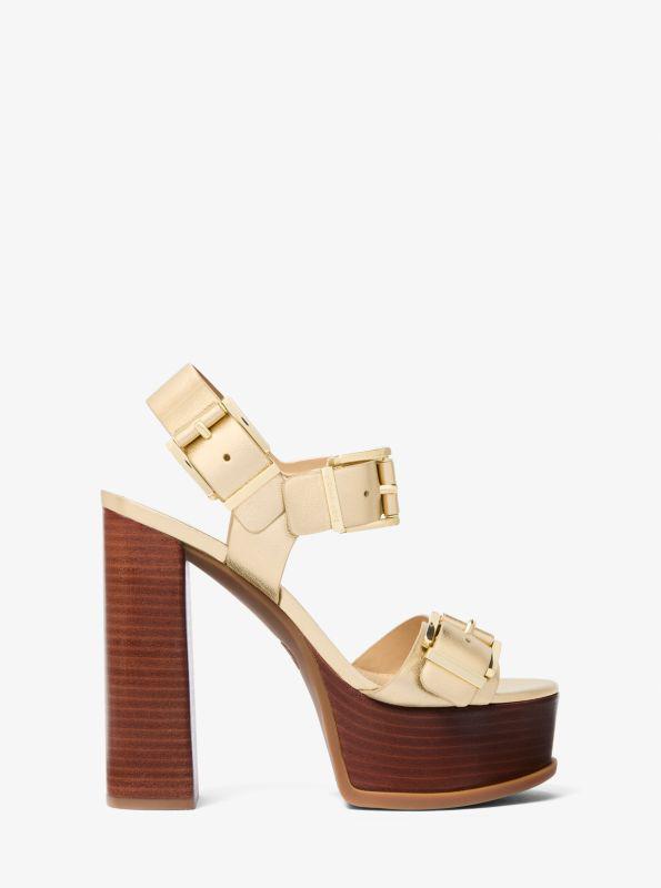 michael_kors Colby Metallic Leather Platform Sandal