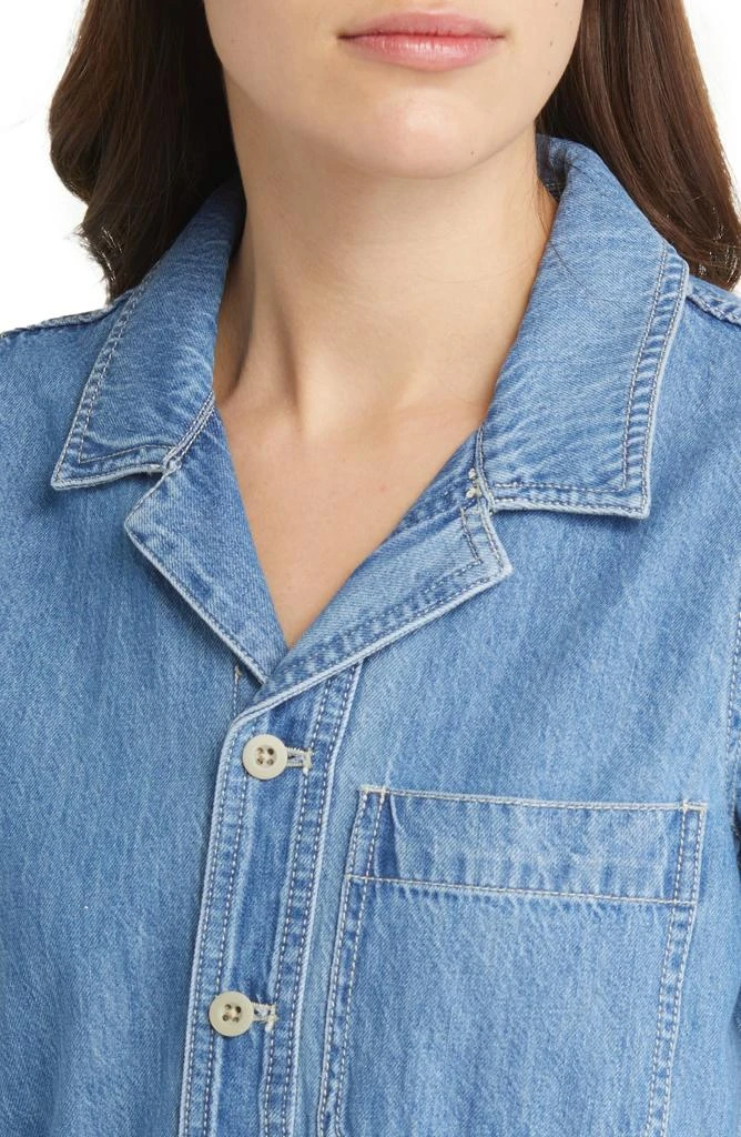 Madewell Long Sleeve Elastic Waist Denim Romper 4