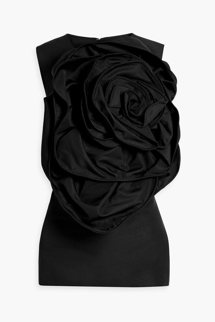 Huishan Zhang Ditte floral-appliquéd faille top