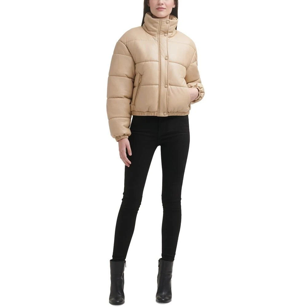 GUESS Women's Faux-Leather Puffer Coat 4