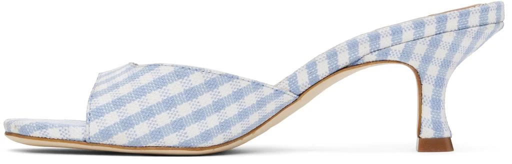 Staud Blue & White Brigitte Mule Heeled Sandals 3