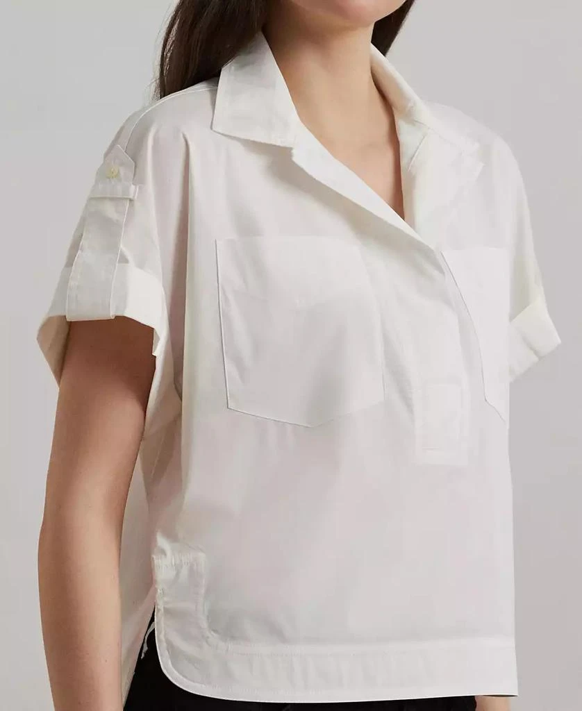 Ralph Lauren Women's Cotton-Blend Short-Sleeve Camp Shirt 3