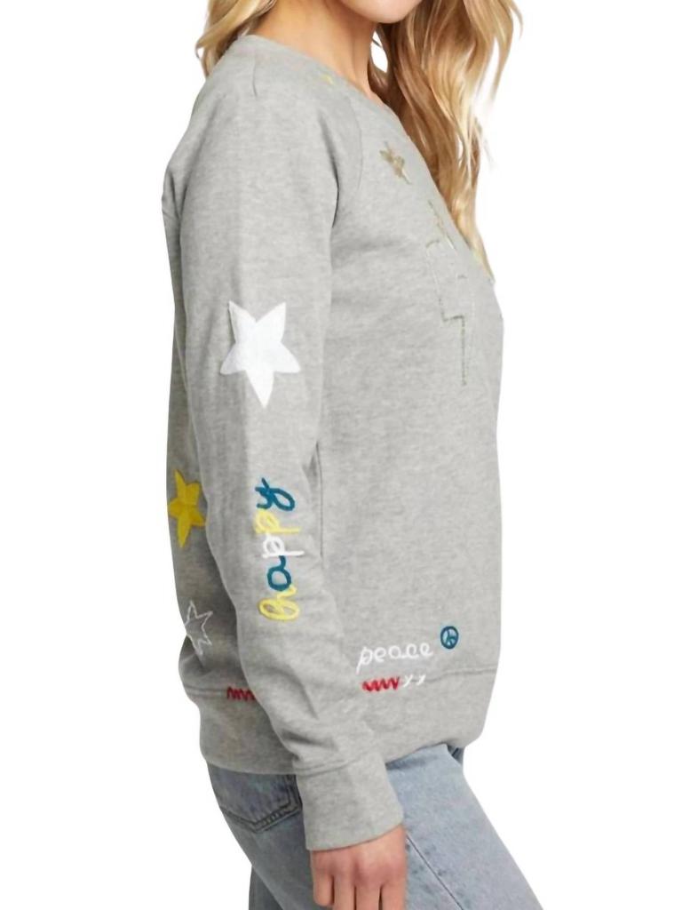 Chaser Chaser - Peace Fleece Long Sleeve Pullover Top