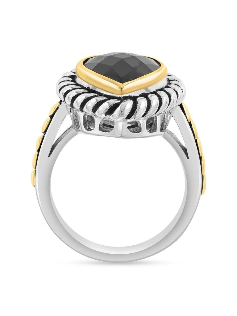 Effy ENY Sterling Silver, 18K Yellow Gold 
Onyx Ring 2