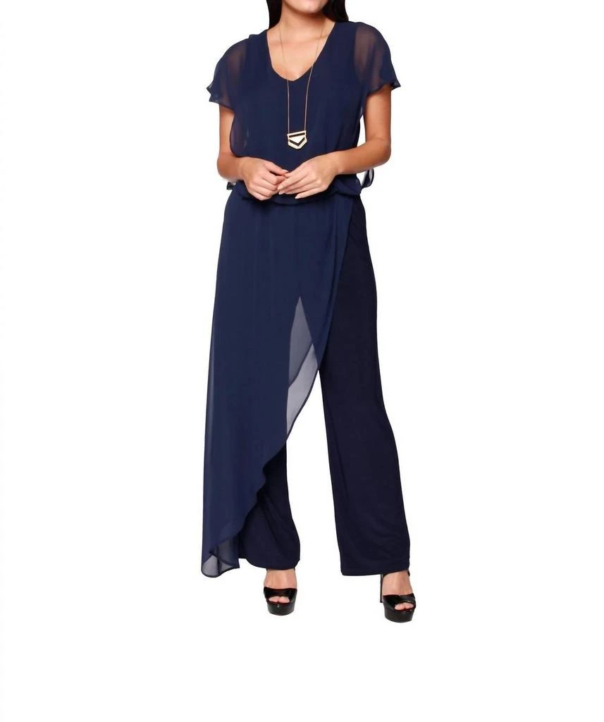 LAST TANGO Last Tango - MS1059 - Jumpsuit w/ Chiffon Overlay 1