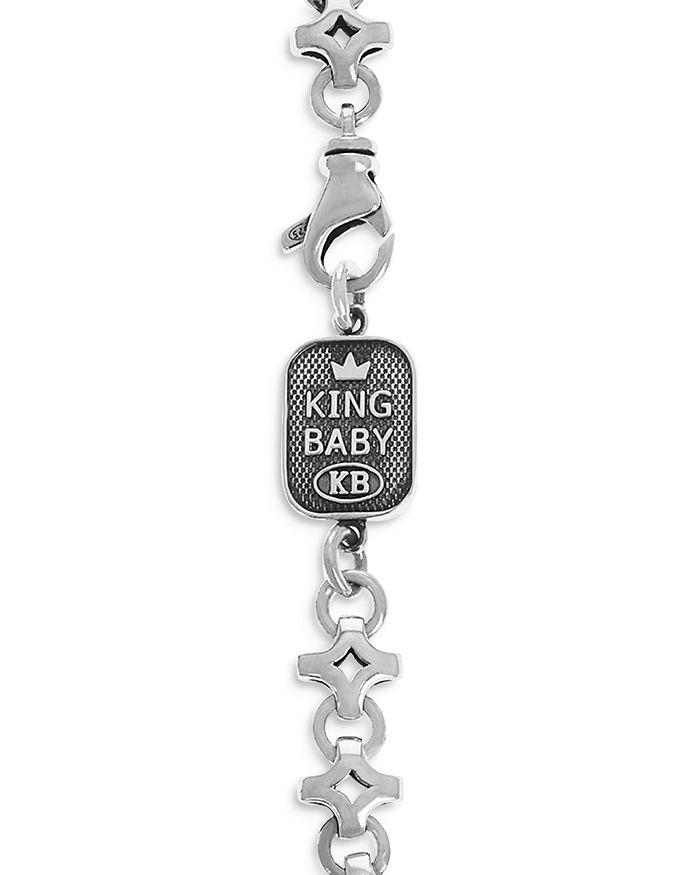 King Baby Sterling Silver Small Diamond Link Bracelet